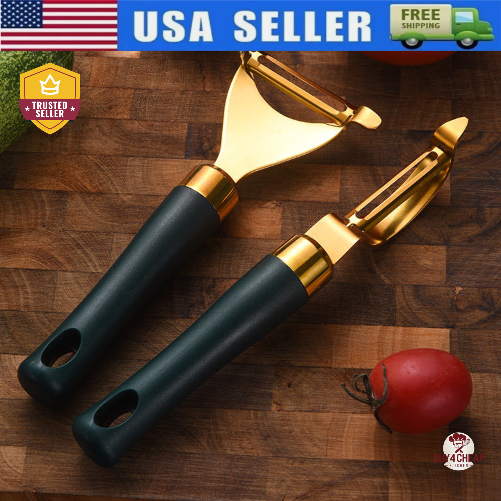Gold Y And I Shape Stainless Steel Vegetable Peeler