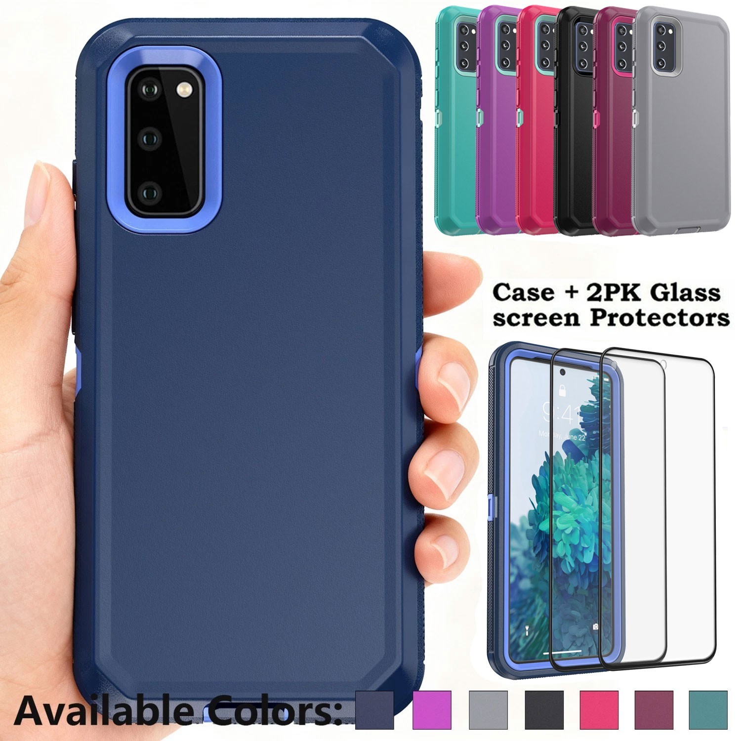For Samsung Galaxy S20 FE 5G Case Heavy Duty Shockproof Cover / Screen Protector