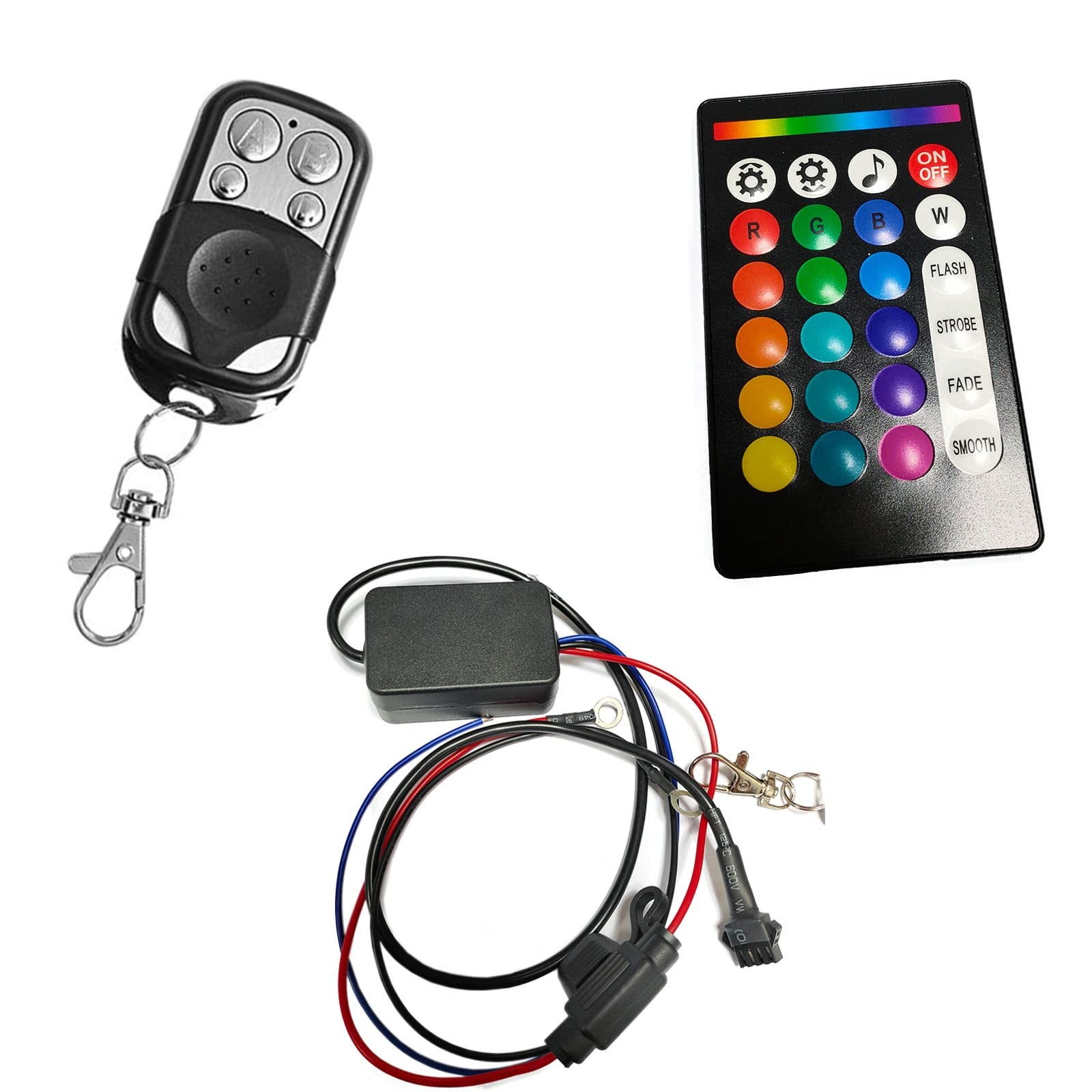 RGB RF Remote Dual Controller for Motorcycle LED Strip Light,18 Kinds of Stat...