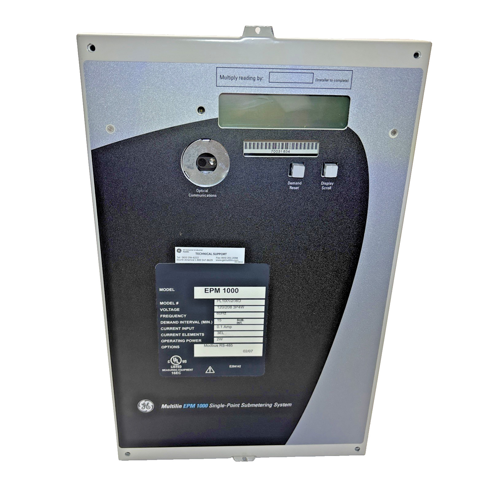 GE Multilin EPM 1000 Power Submeter PL1000208D 120/208V 3P4W Modbus