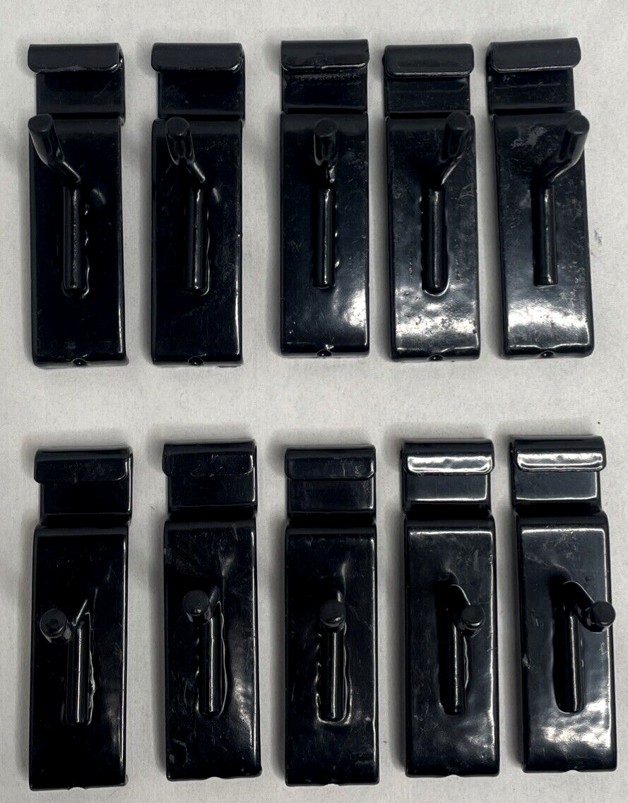 2" Black Slat Wire Wall Grid Hooks - Used 10 PACK EUC!