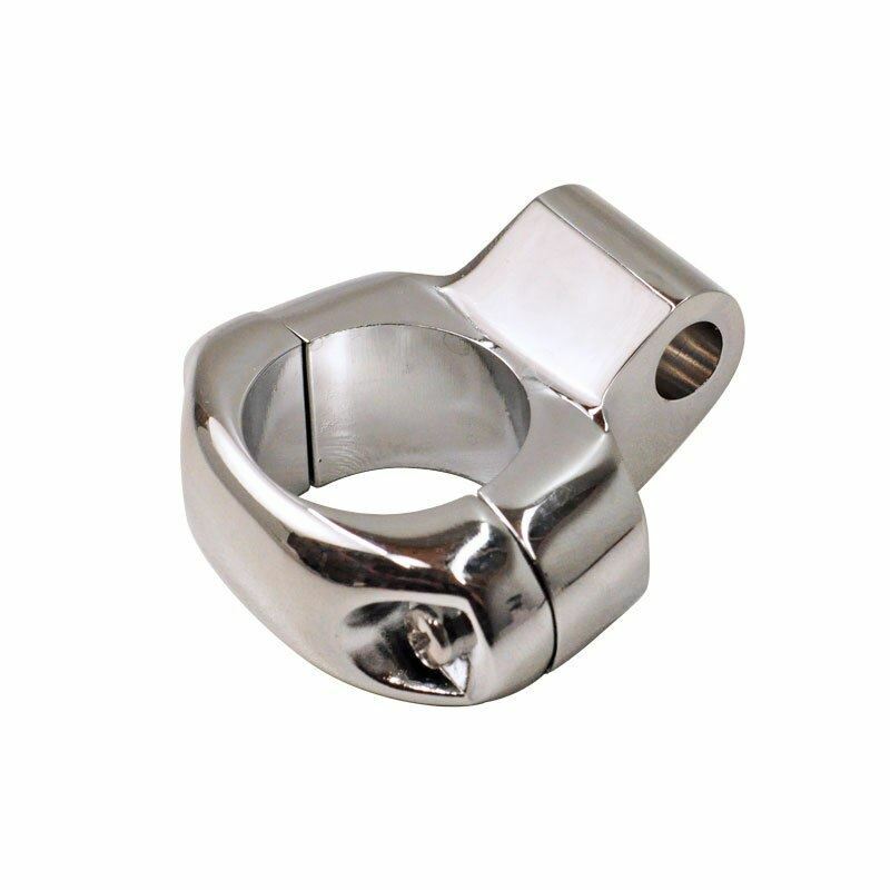 Chrome Mirror Mount Clamp for 1" Handlebars w/ 5/16" Mounting Hole Harley