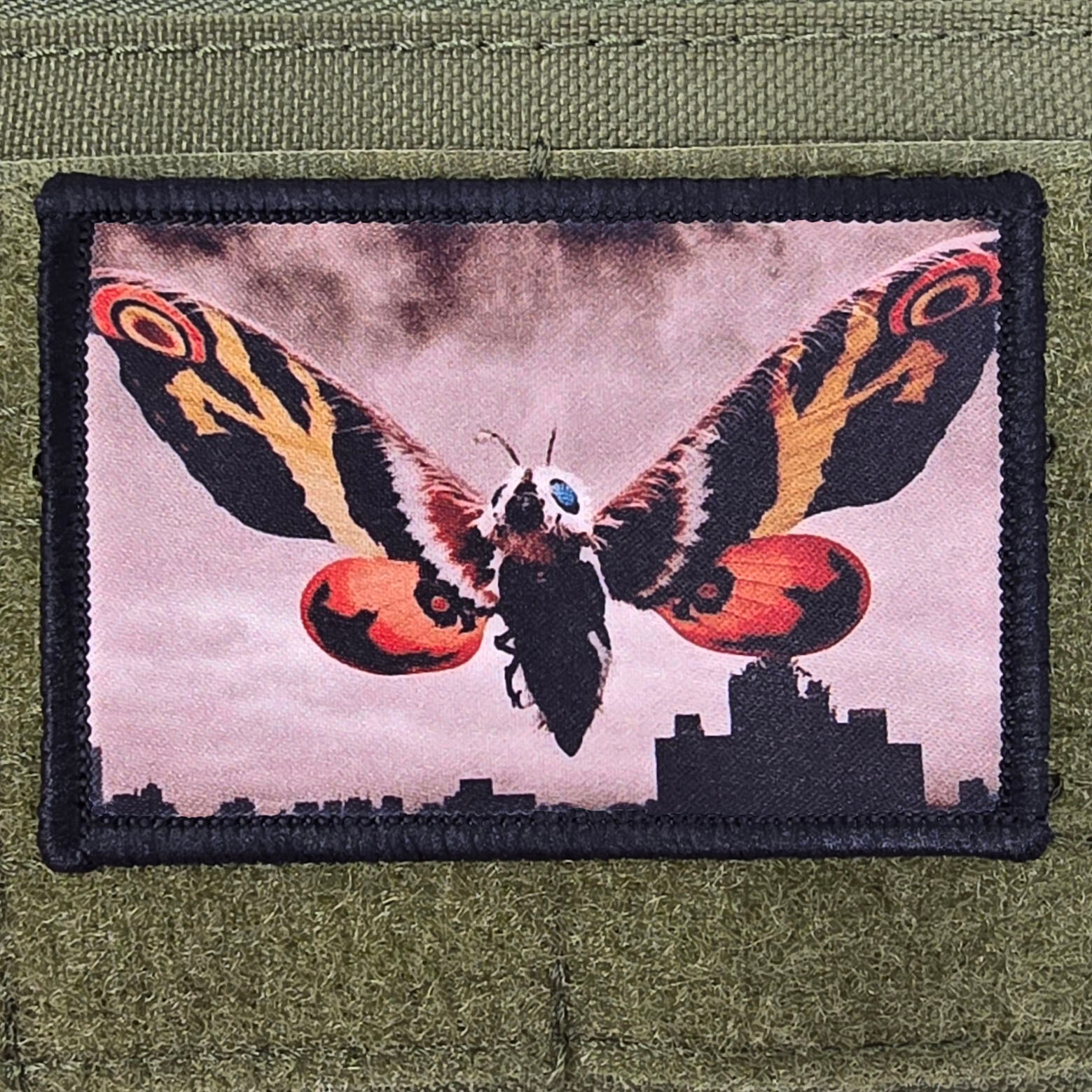Mothra Patch Moral Tactical Meme Godzilla USA Flag Hook & Loop 3x2