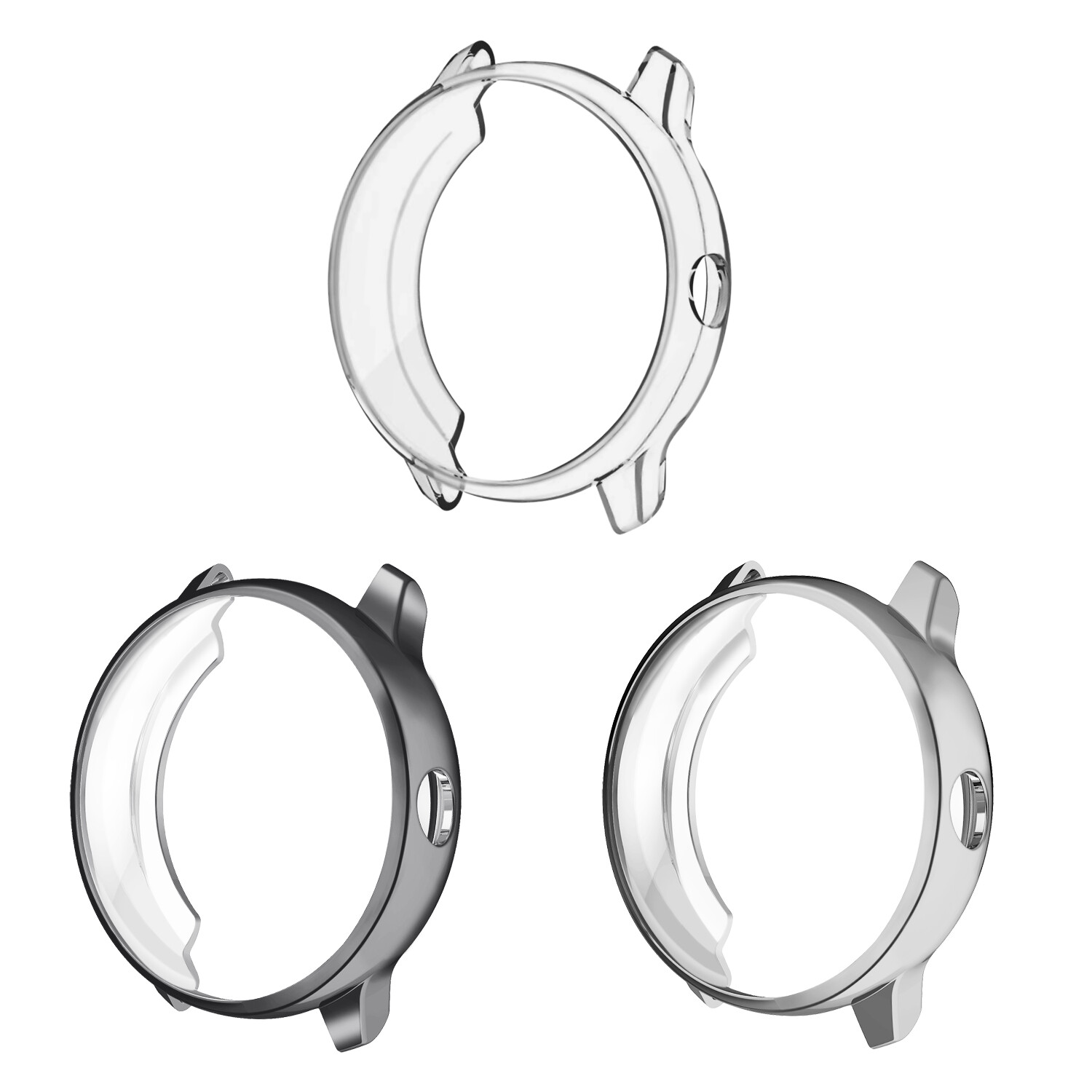 3 Pack Screen Protector Case All-Around Bumper Cover for Garmin Vivoactive 3