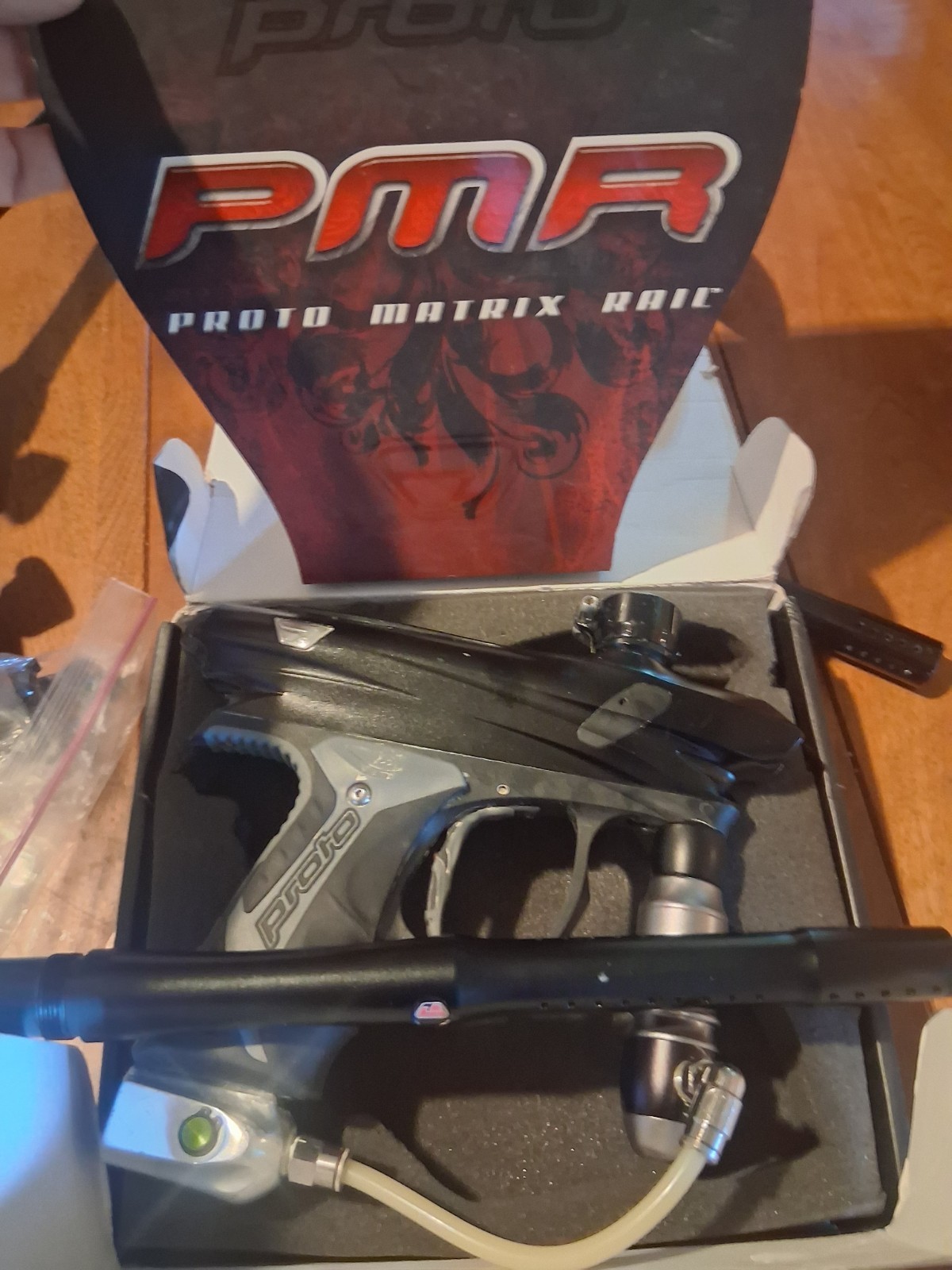 Proto Pmr  Paintball Gun Marker With upgrades Black With Box And Barrel