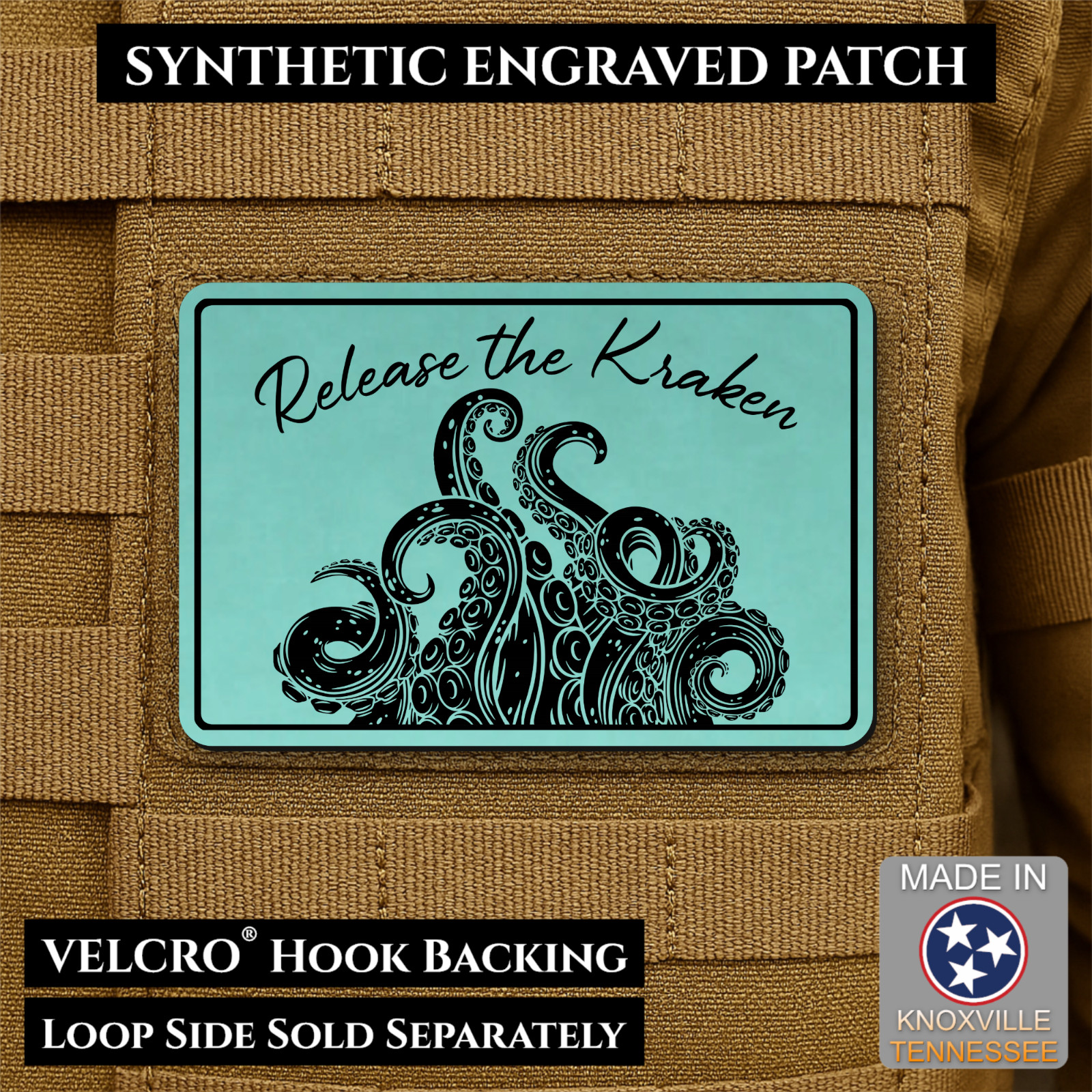 Release the Kraken Sea Monster Morale Patch, 2x3" | VELCRO® Brand Fastener