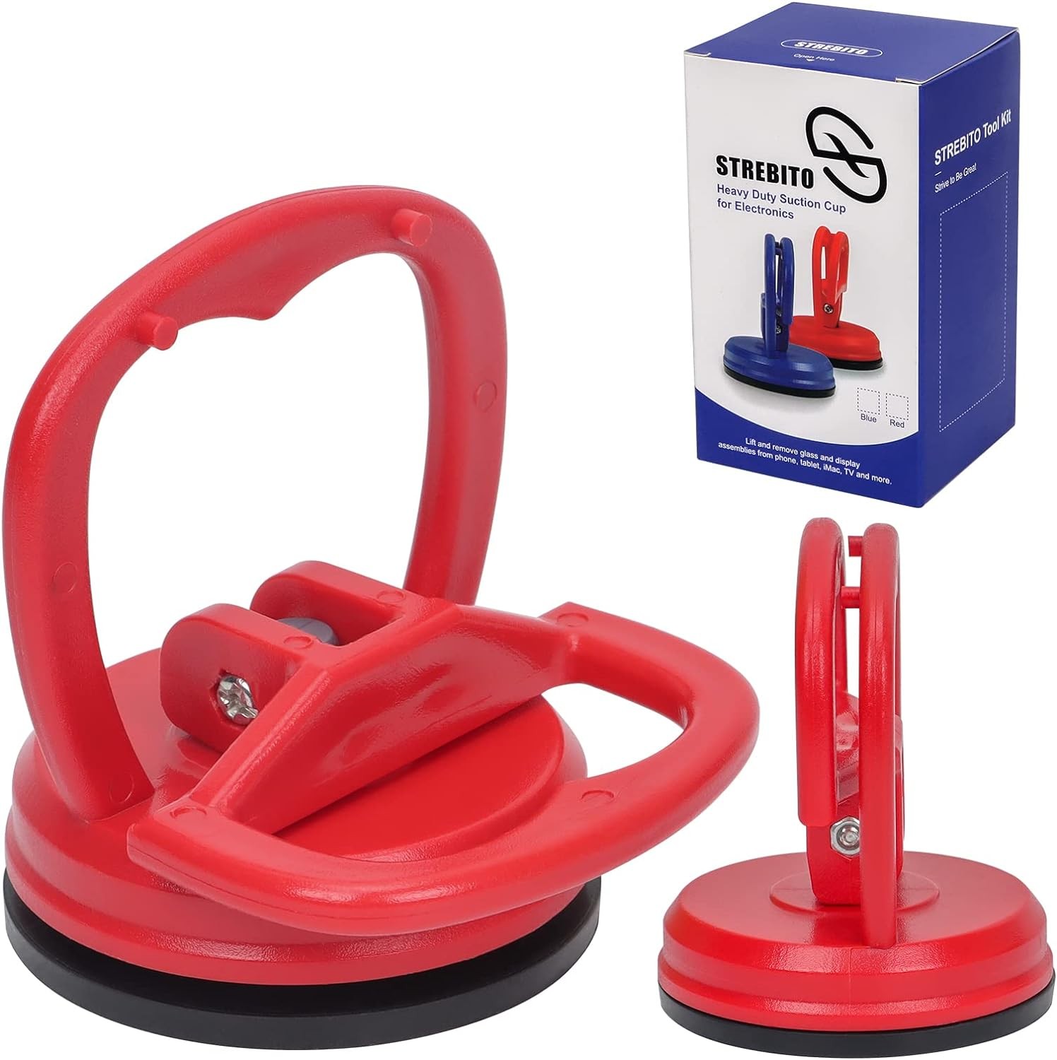 STREBITO Suction Cups Heavy-Duty 2 Pieces Screen Tool for Red