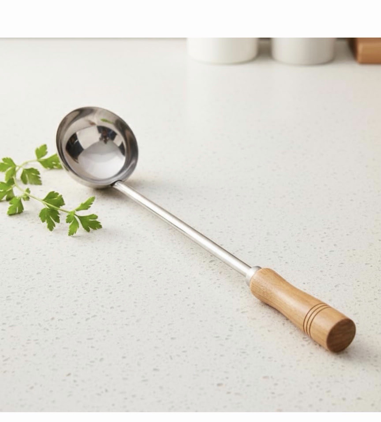 Stainless Steel Big Size Ladle XXL Large No. 5 Golchi/Dabbu with Wooden Handle