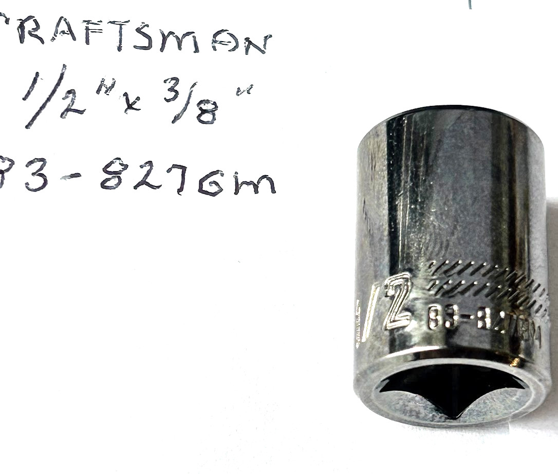 Craftsman  1/2" x 3/8" Dr Socket 83-827GM Gunmetal Chrome 6 Pt Free Shipping