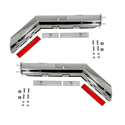 Pair Chrome Angled Spring Loaded Mud Flap Hanger Chrome Mudflap Hanger Kit