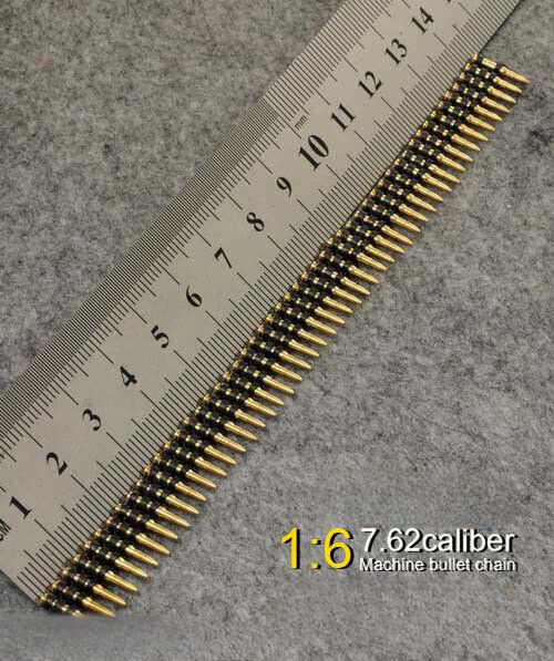 50pcs 1/6 Scale 7.62mm Machine Gun Bullet Chain Ammo Belt for Military Figure