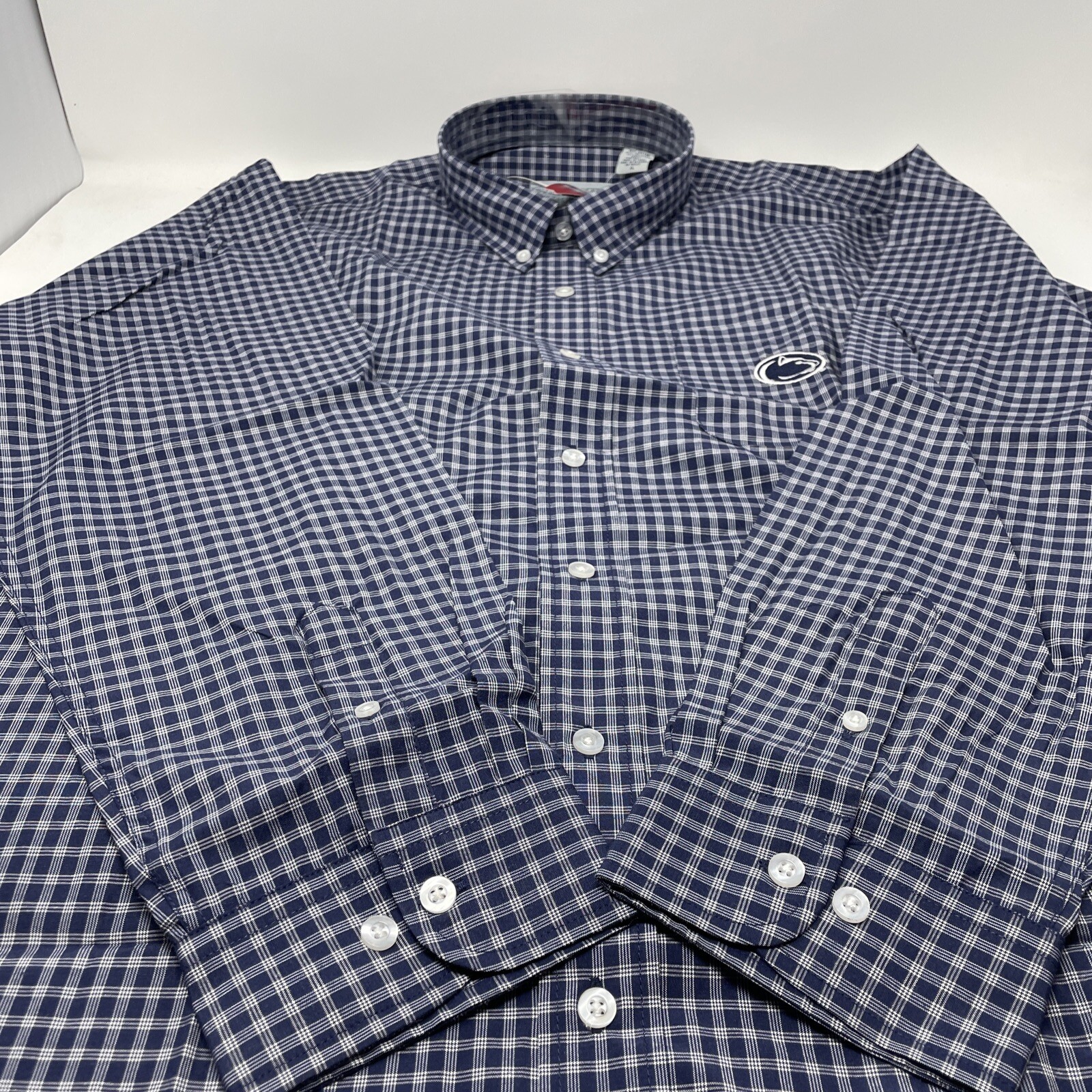 Campus Specialties Penn State Lions Long Sleeve Button Down Plaid Shirt