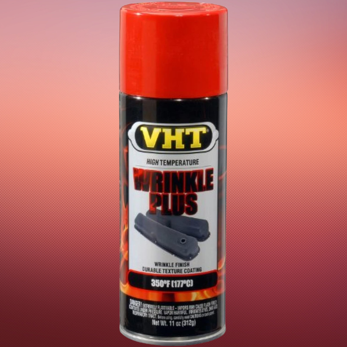SP204 Wrinkle Plus Red Wrinkle Texture Spray Paint Auto Car Valve Cover 11oz