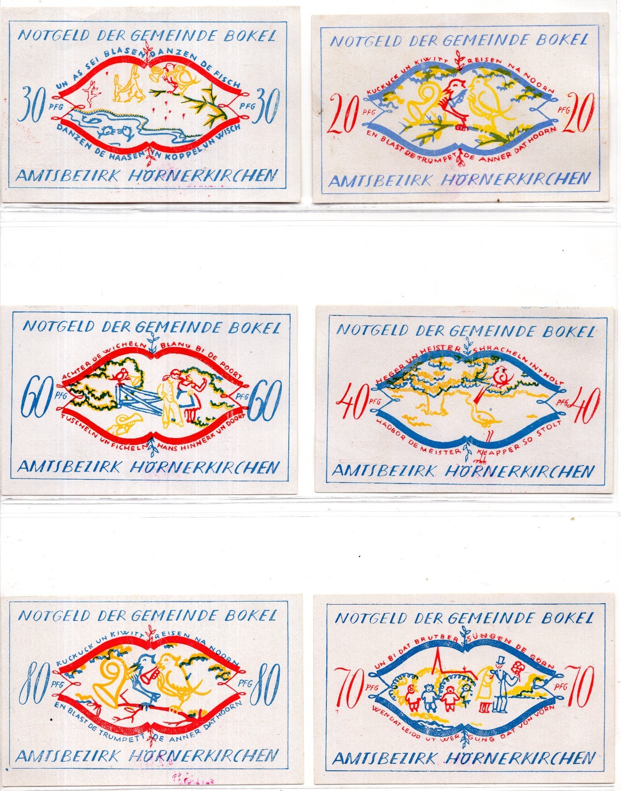 1921 Germany Bokel Notgeld 6 Note Set (1805)