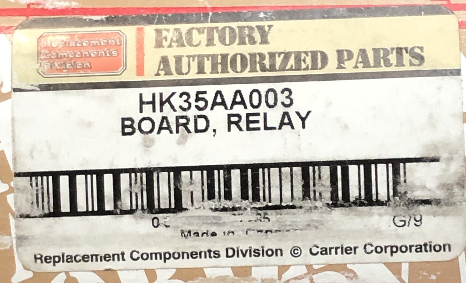 NEW - RELAY CIRCUIT BOARD HK35AA003 - FACTORY AUTHORIZED PARTS - FREE SHIPPING