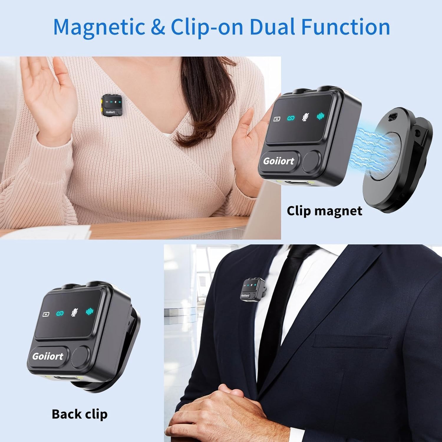 Plug-and-Play Wireless Lavalier Mic for iPhone and Android - Clear Audio Anytime