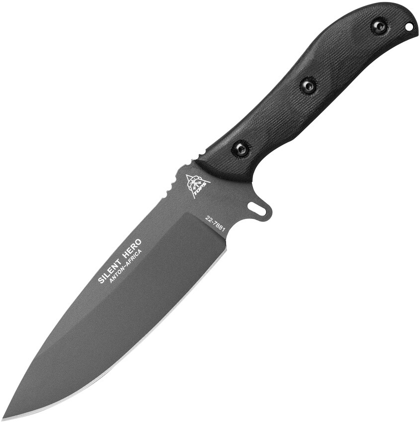 New TOPS Silent Hero Smooth Fixed Blade Knife HERO-04