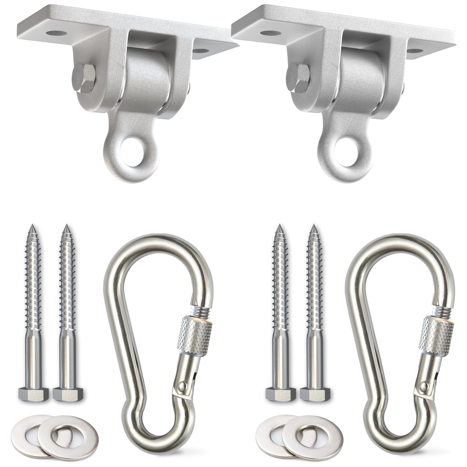 Swing Set Hangers - 2 Heavy Duty Brackets with Locking Snap Hooks for Porch, ...