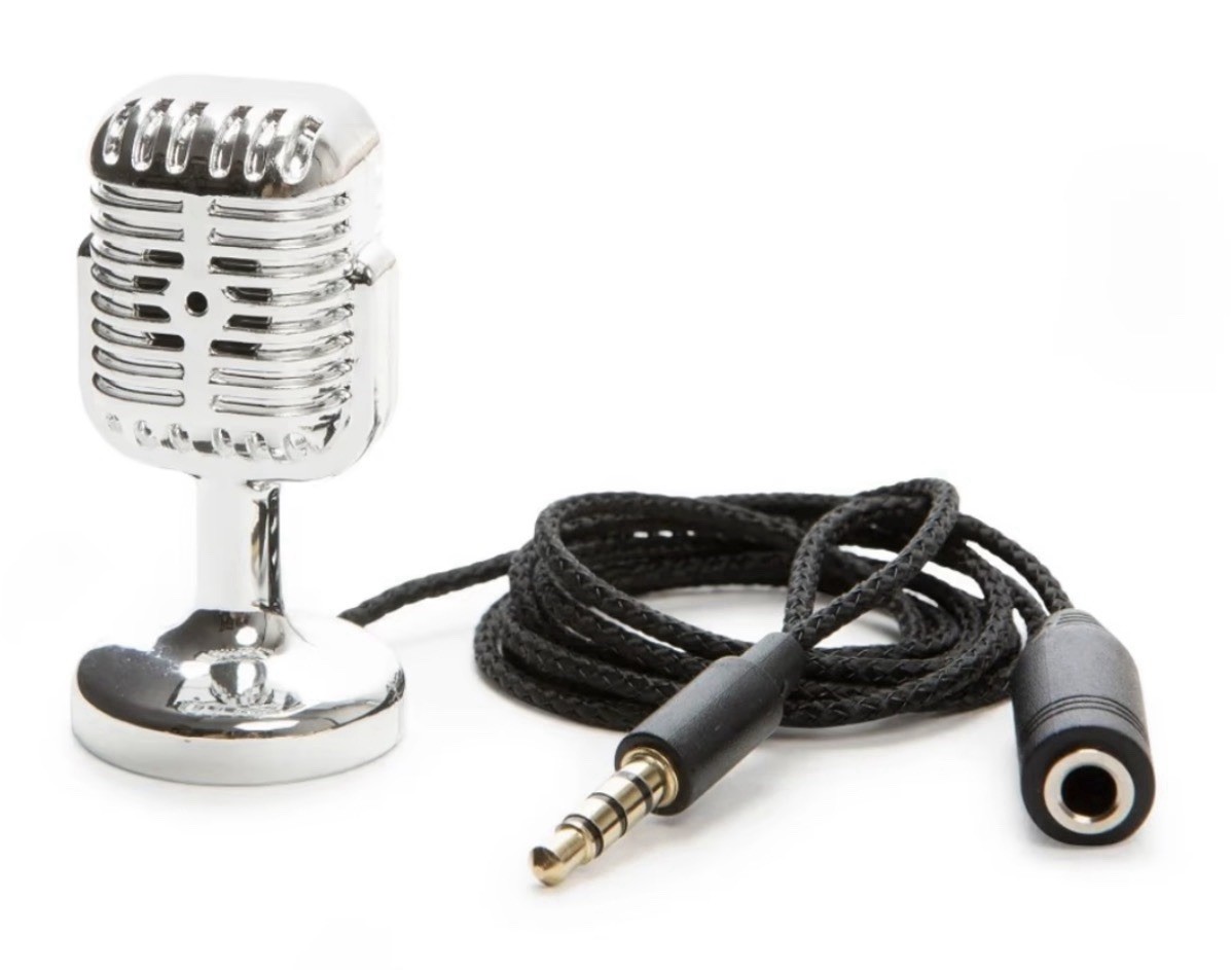 Kikkerland Mini Karaoke Microphone  Portable Wired Mic NEW