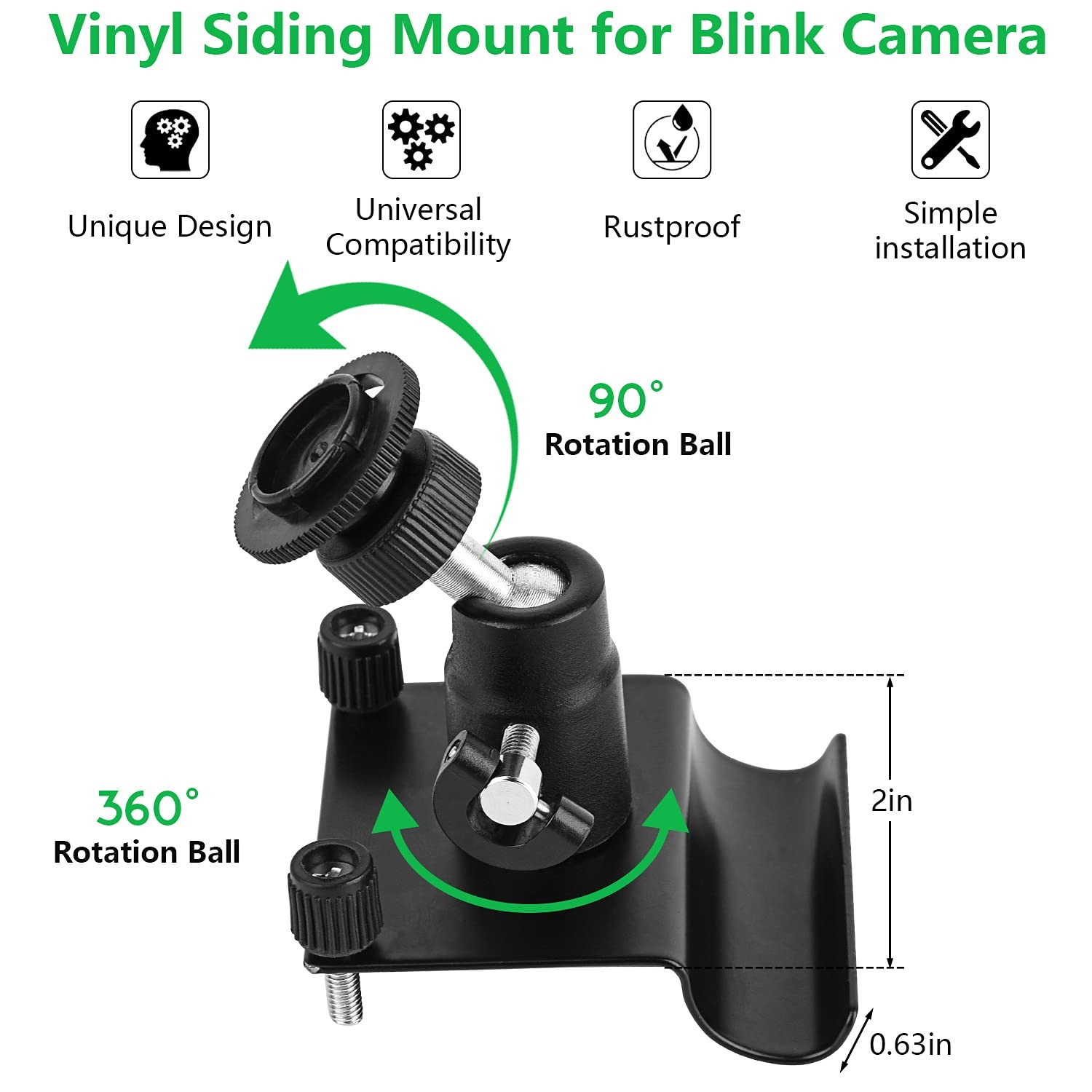 2Pack Vinyl Siding Mount for Blink Outdoor 4 (4th Gen)/(3rd Gen), Blink XT /