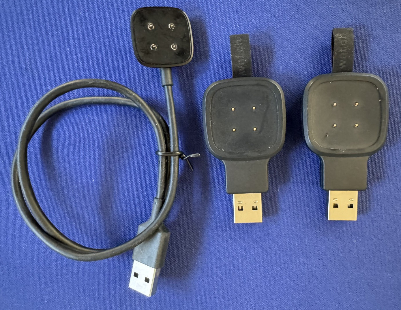 Fitbit Versa 3 & Sense Magnetic USB Chargers • OEM 1 ft Cable + 2 LFAN Dongles