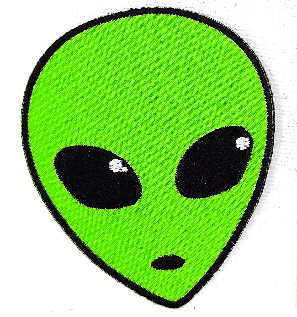Green Alien Iron On Embroidered Patch 2 3/4"X 3 1/4 "