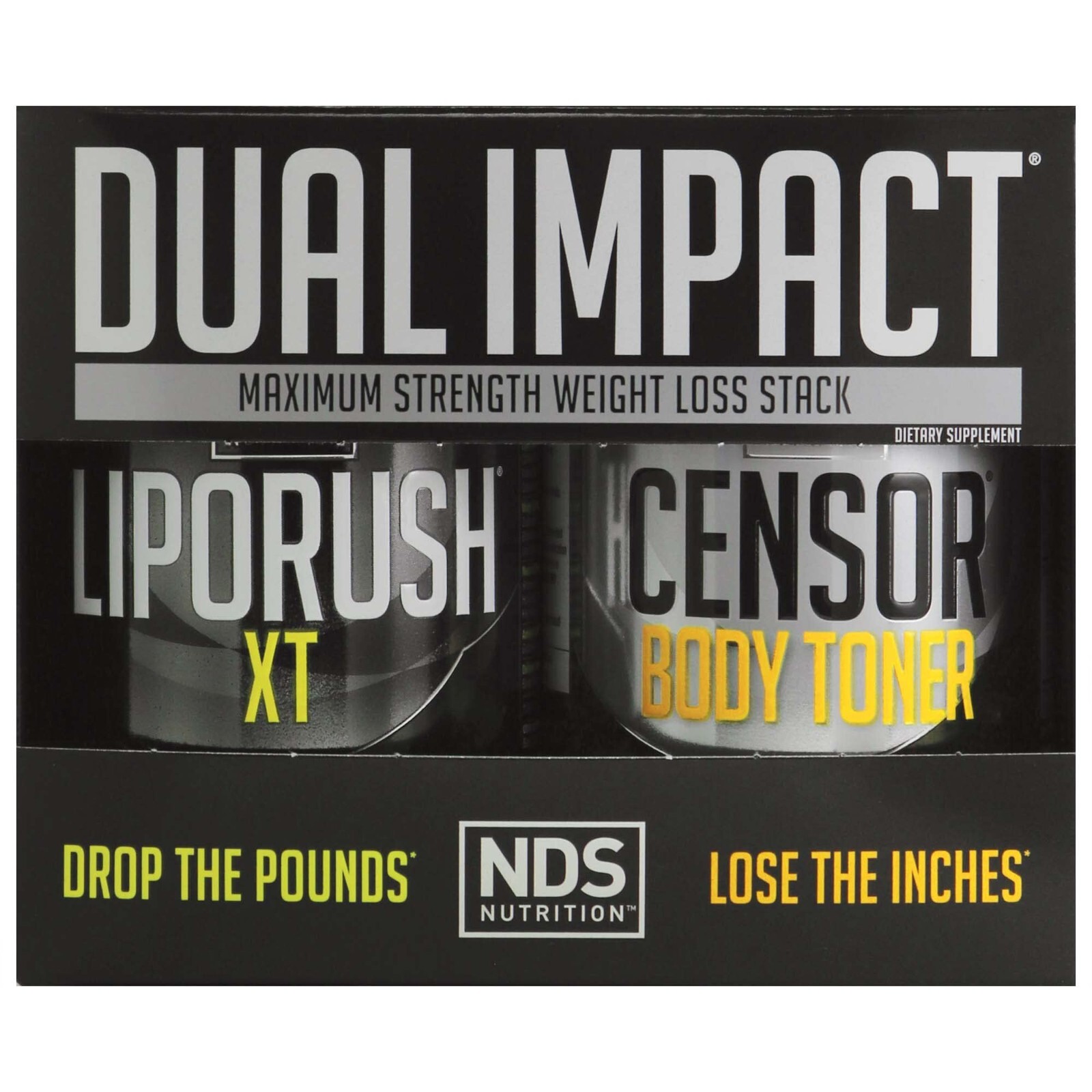 NDS Nutrition Dual Impact Stack Liporush 60 Cap & Censor 90 Softgel Free Ship