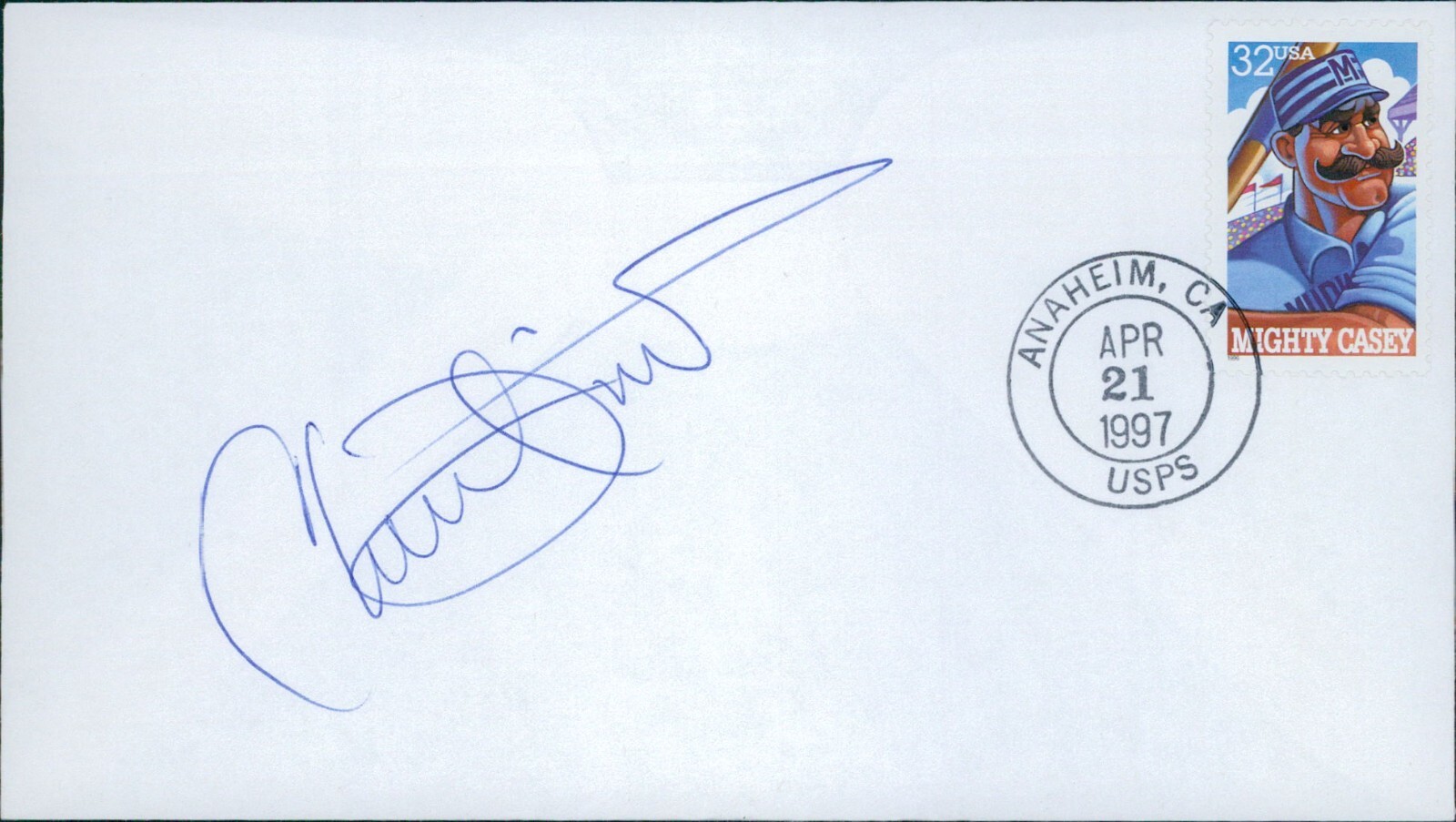 Chuck Finley Anaheim Angels Signed First Day Issue Cachet JSA Authenticated