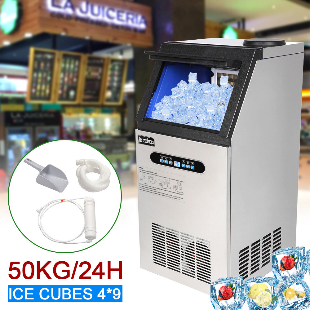 110lbs/24h Commercial Built-in Ice Maker Machine Display Ice Cube Machine 110V