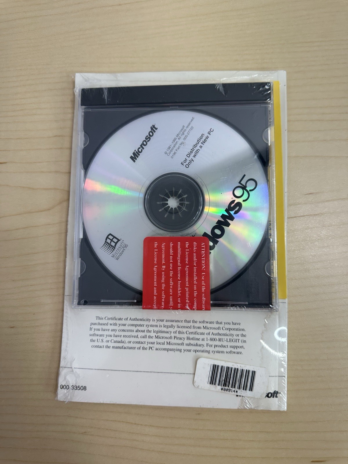 Microsoft Windows 95 Brand New, Sealed CD & Manual