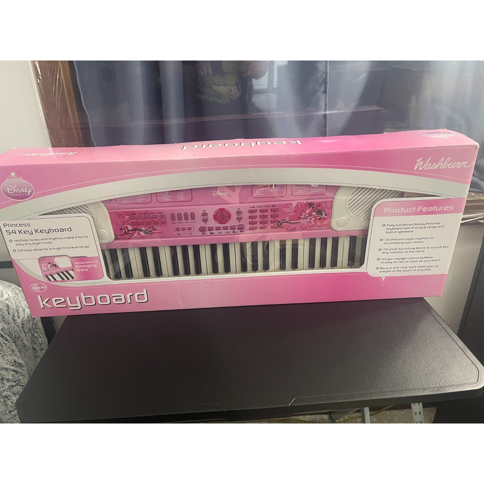 Disney Princess Washburn 54 Key Electronic Keyboard Pink PKB Kids Musical Toy