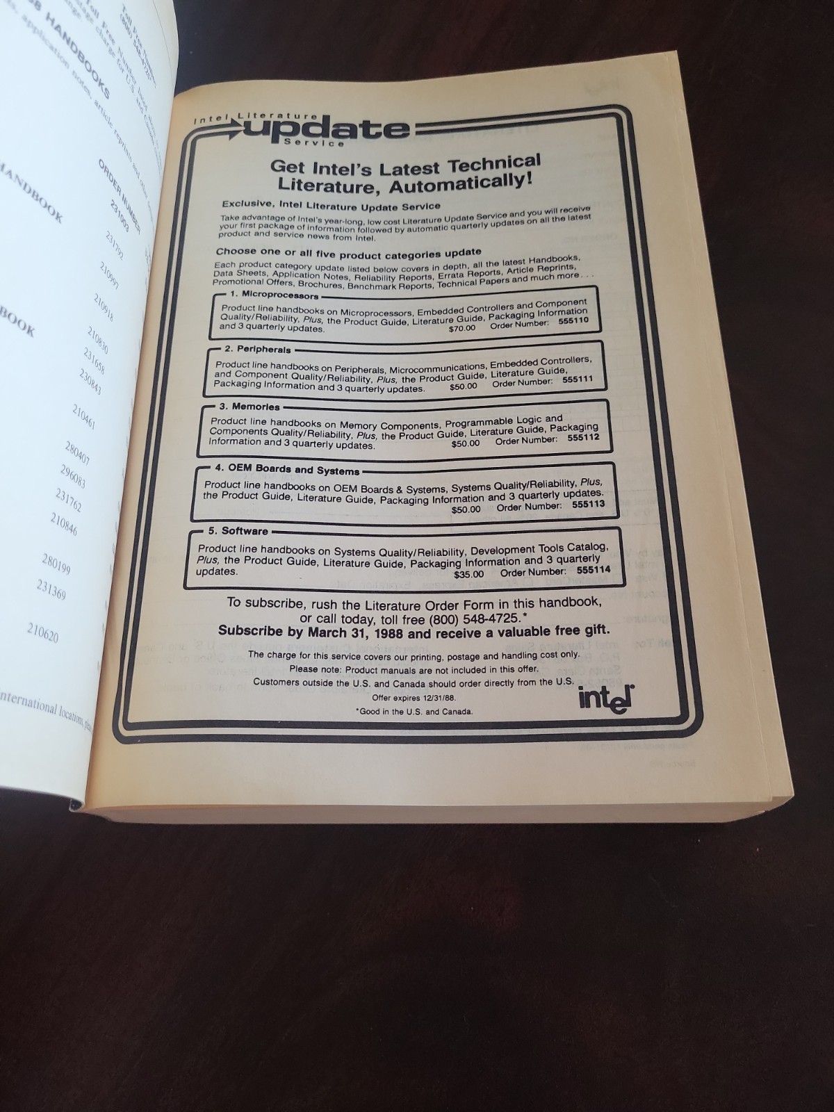 Vtg. INTEL Embedded Control Applications Book 1988