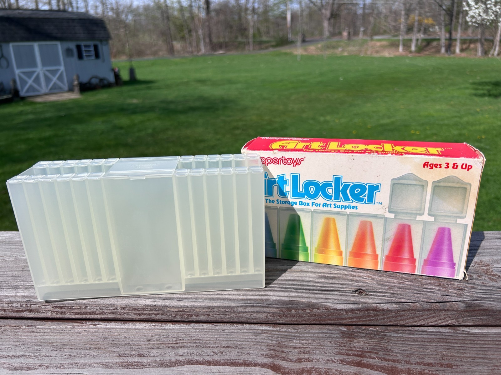 vintage 1987 Tupperware Art Locker Crayon Supplies Storage Box Tuppertoys USA