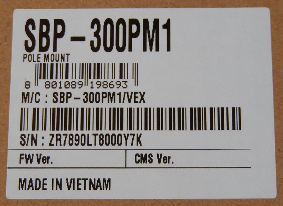 HANWHA TECHWIN - NEW CAMERA POLE MOUNT ADAPTER - SBP-300PM1