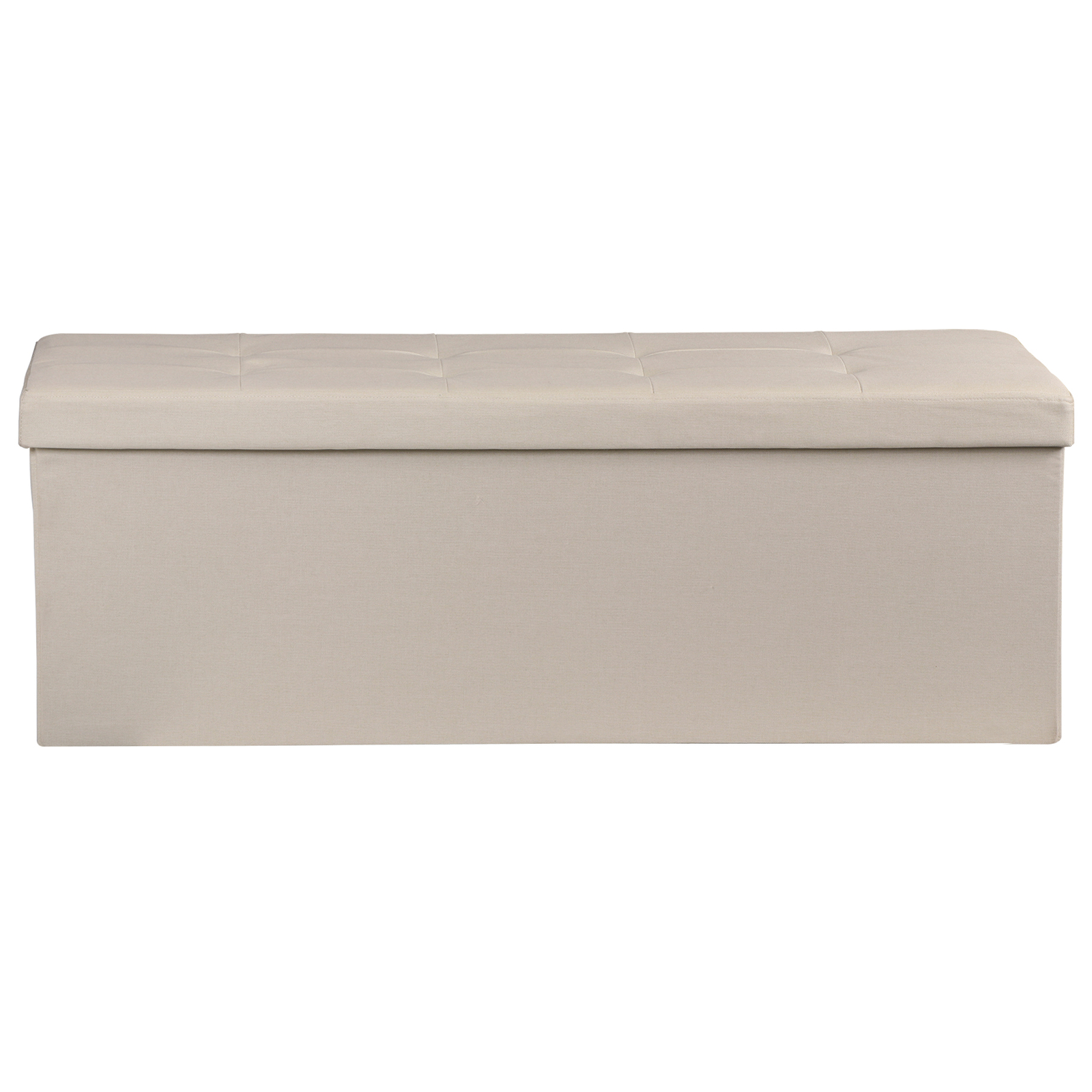 43" High Folable Storage Ottoman Bench Storage Stools Footrest Home Decor Beige