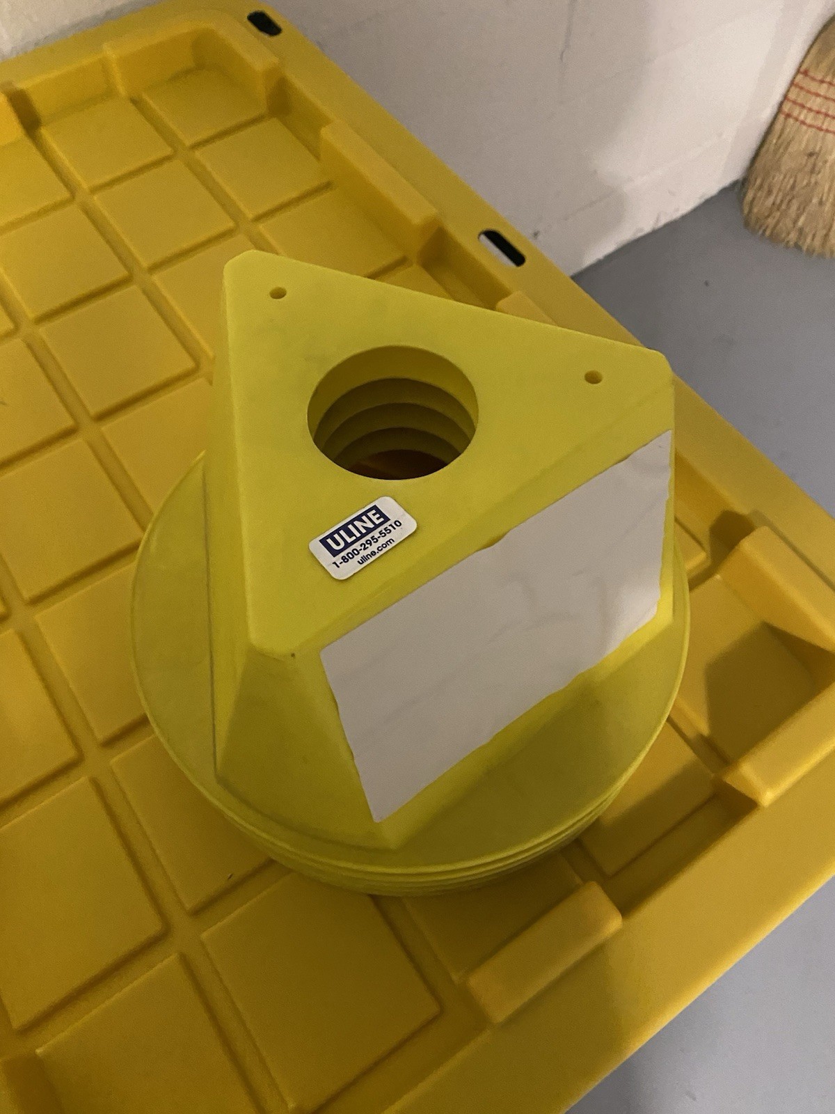 Uline Inventory Control Cap 10" x 5" Cones Yellow Used Quantity 5