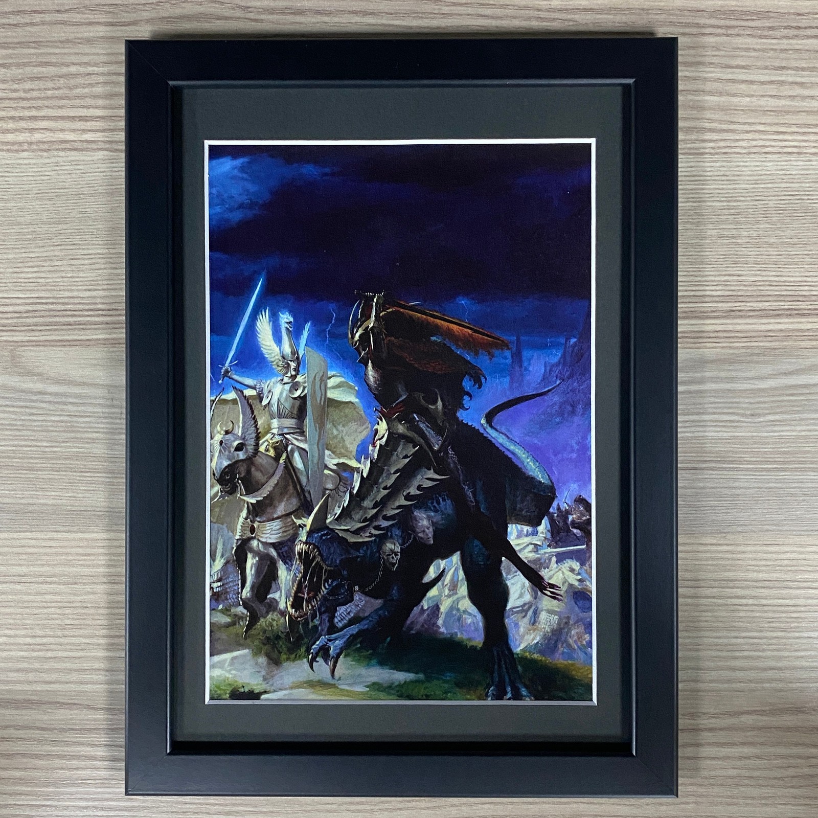 HIGH ELVES VS DARK ELVES FRAMED ART DRAKESPAWN KNIGHT WARHAMMER AOS FANTASY