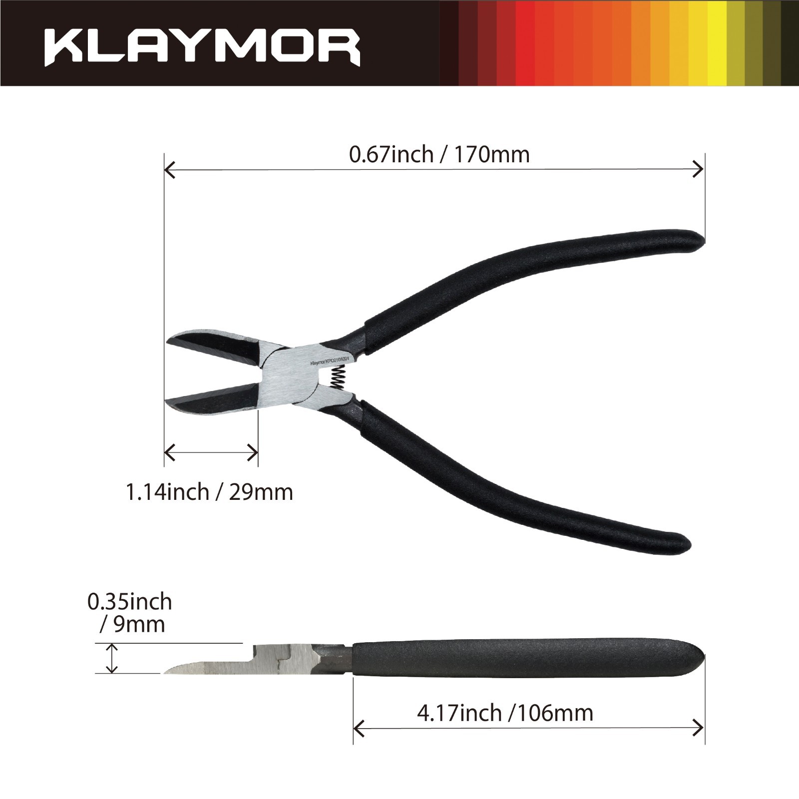 KLAYMOR 7" Precision Flat Nose Nipper, Large Blade Tool for Plastic Panels