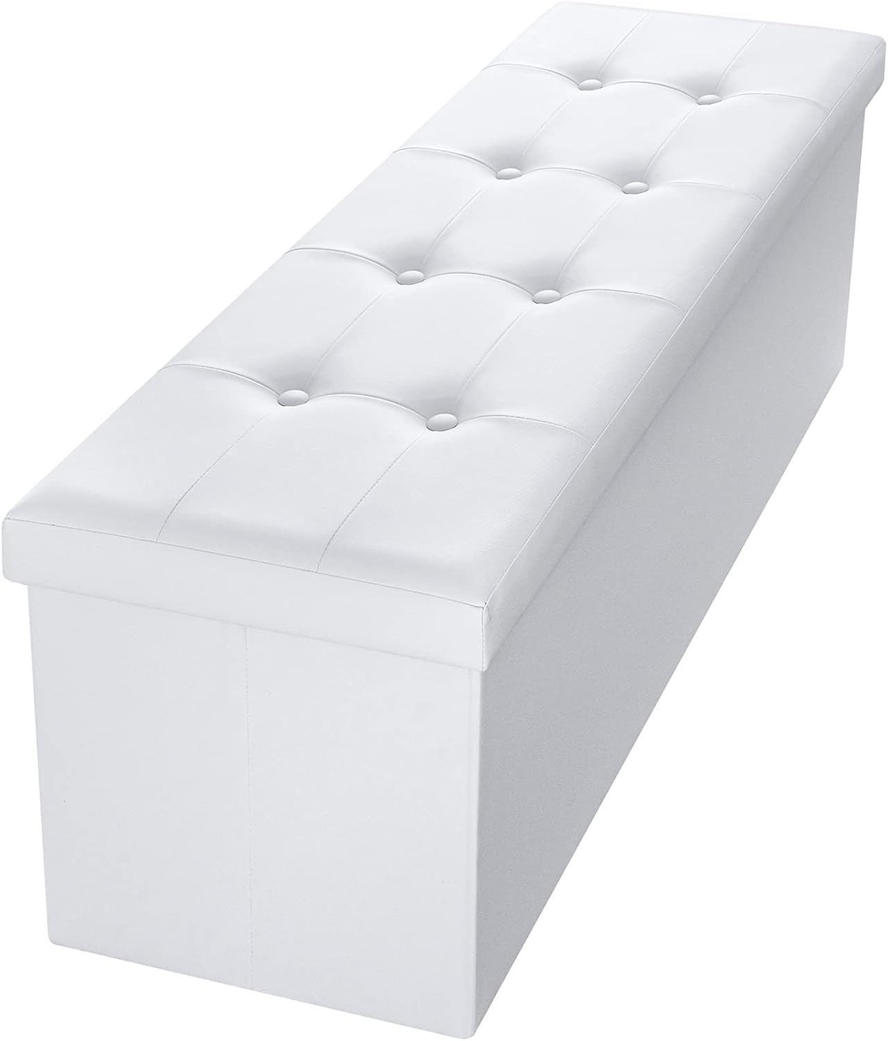 43 Inch Folding Storage Ottoman 120L 700lbs Capacity Padded