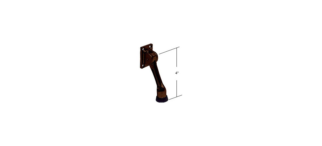 CRL J4538 Dark Bronze Door Mounted 4" Kick-Down Door Holder