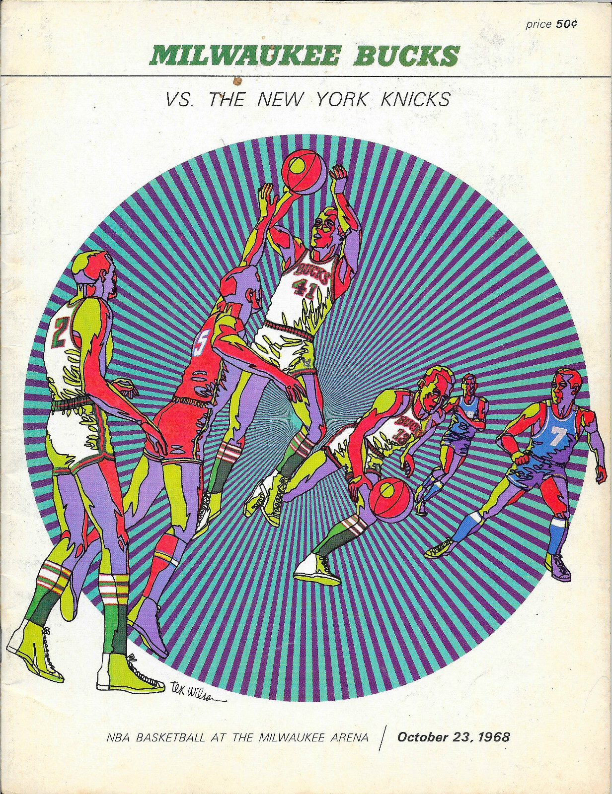 MILWAUKEE BUCKS VS. NEW YORK KNICKS  PROGRAM OCTOBER 23, 1968