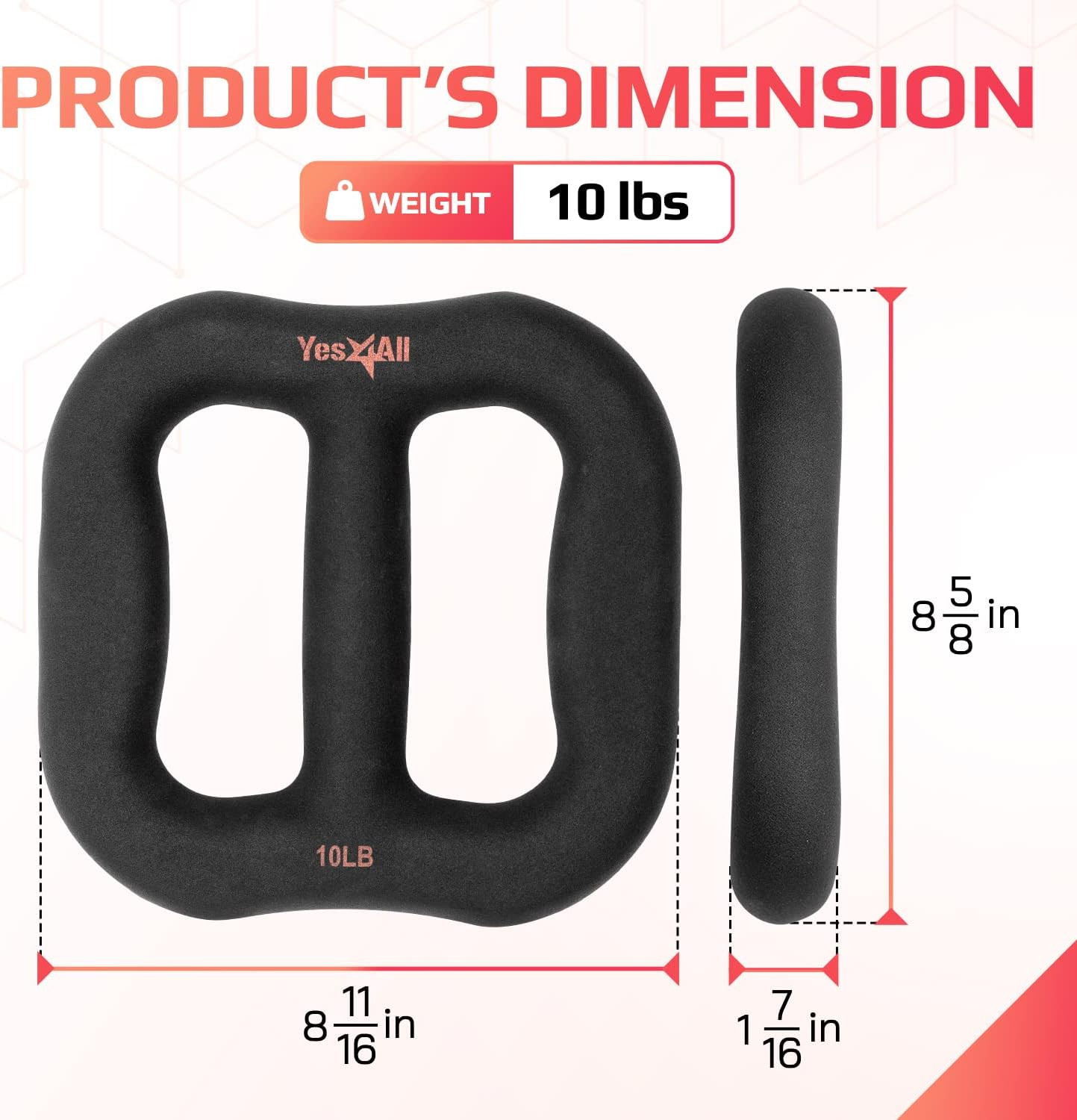 3-In-1 Multifunctional Neoprene Dumbbell/Multi-Usage Dumbbell with Solid Core, E