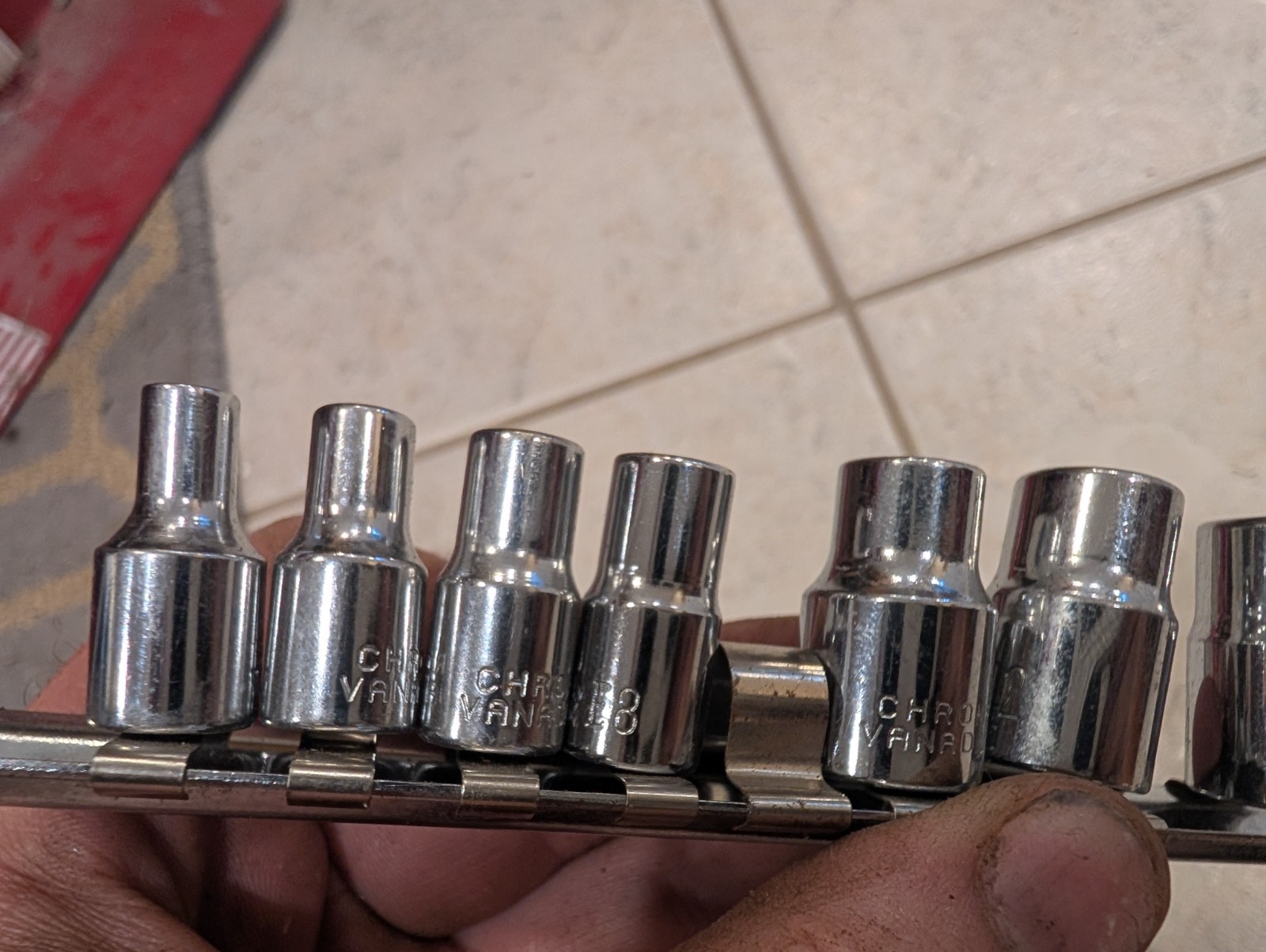E Torx Socket Set Chrome 7 pieces with Rail