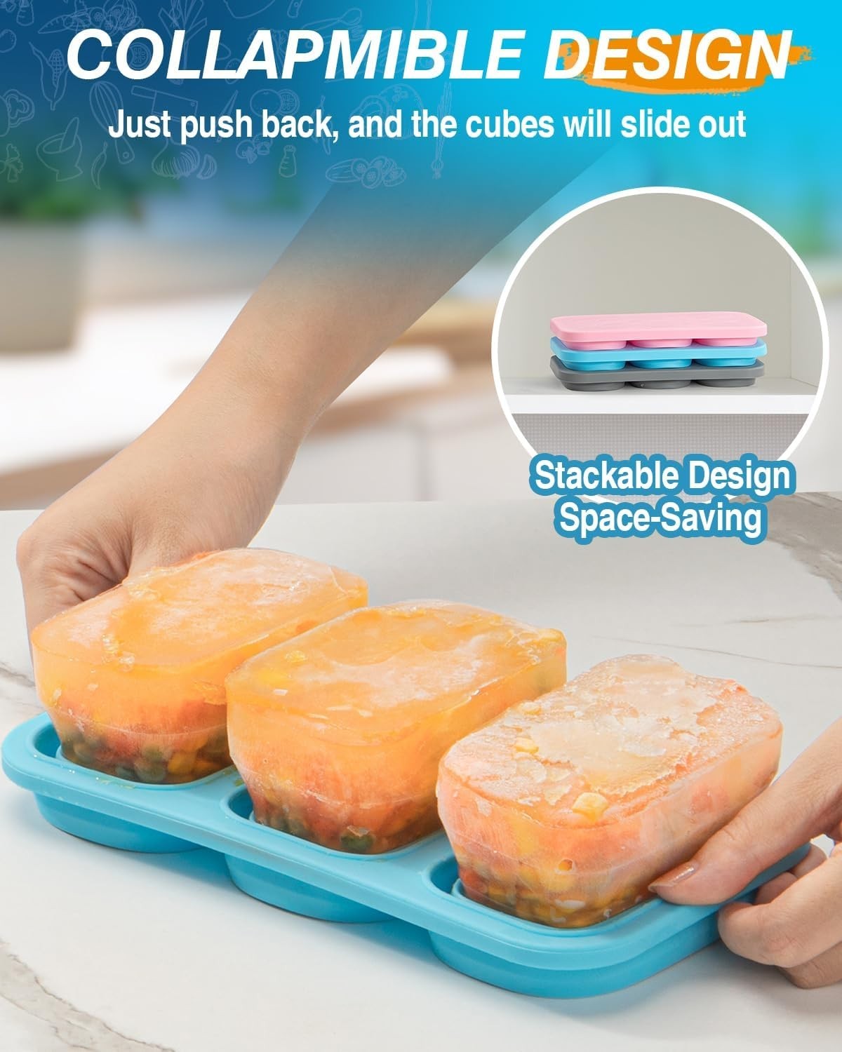 Silicone Soup Freezer Molds with Lids,1 Cup , Soup Container Style