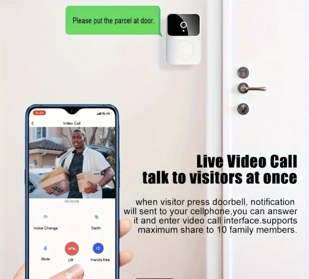 NEW SMART DOORBELL CAMERA VISUALIZABLE X9 BRAND WIFI WHITE WIRELESS