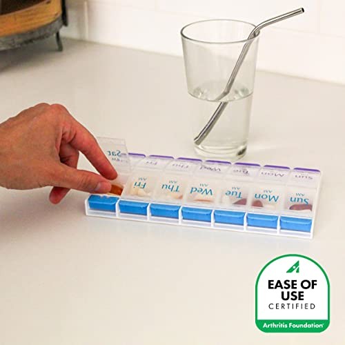 Ezy Dose Push Button (7-Day) Pill Case, Medicine Planner, Vitamin Orga