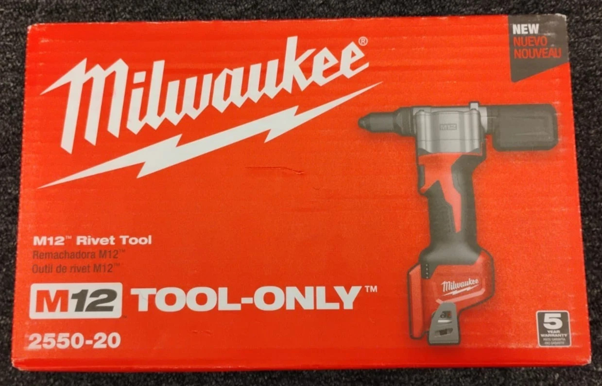 Milwaukee 2550-20 M12 12-Volt Lithium-Ion Cordless Rivet (Tool-Only) - NEW , X1