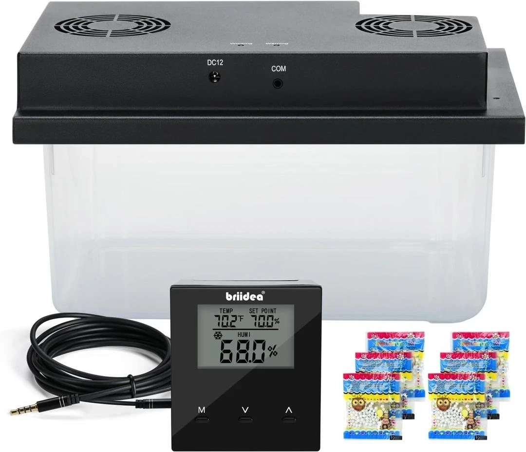 Briidea Cabinet Humidifier 10-50 Cu Ft Digital Humidity Controller 12V