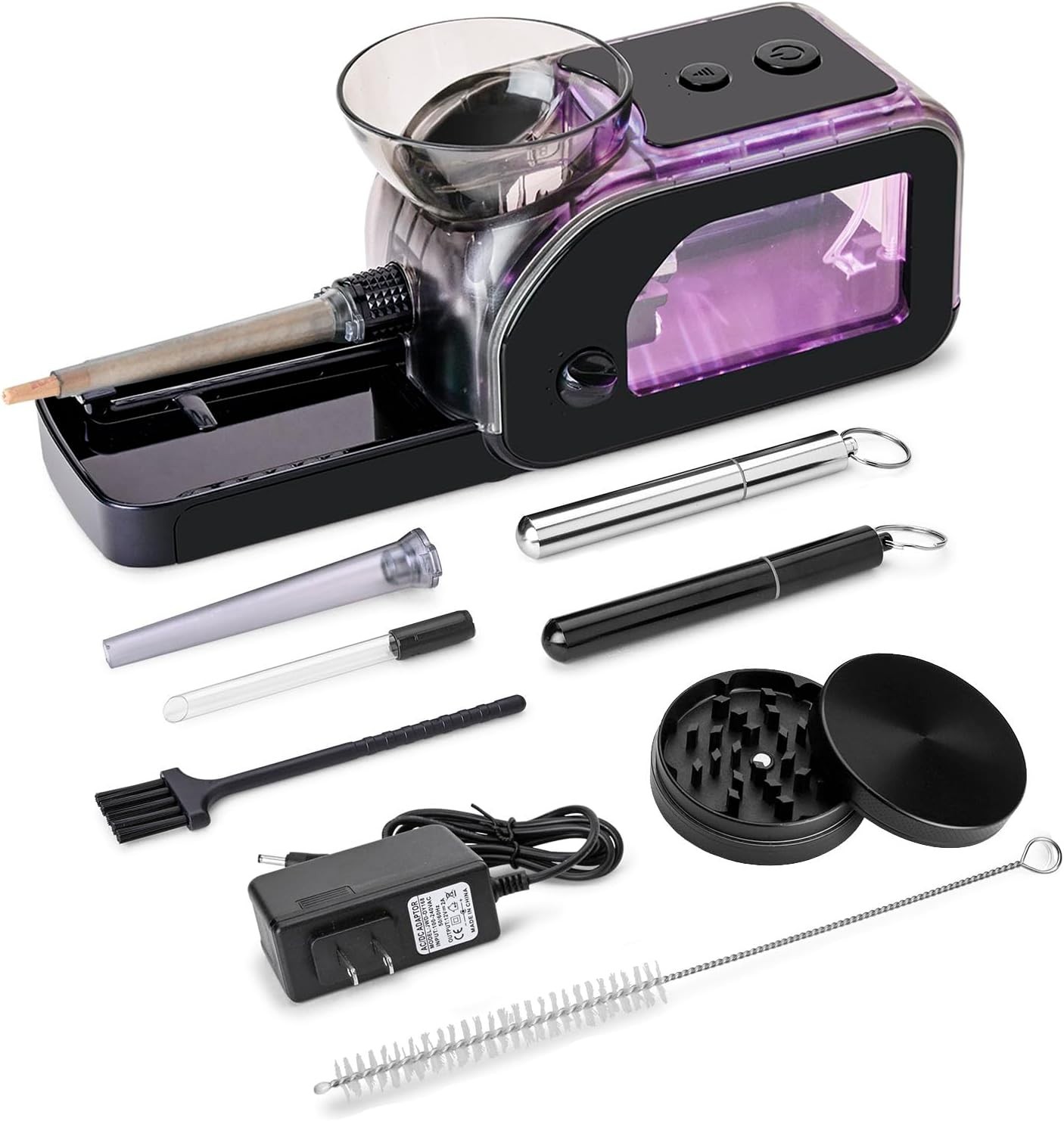 Portable Cone Rolling Machine with Auto Loader & Grinder for 8mm Cigarettes