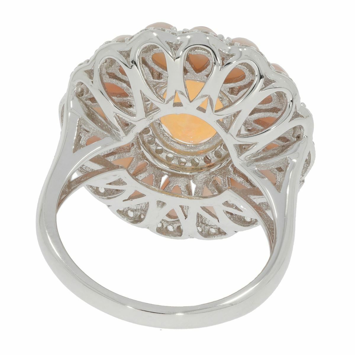 Sterling Silver Semi Mount Ring Setting Cabochon Oval OV 9X7mm Cluster Ring